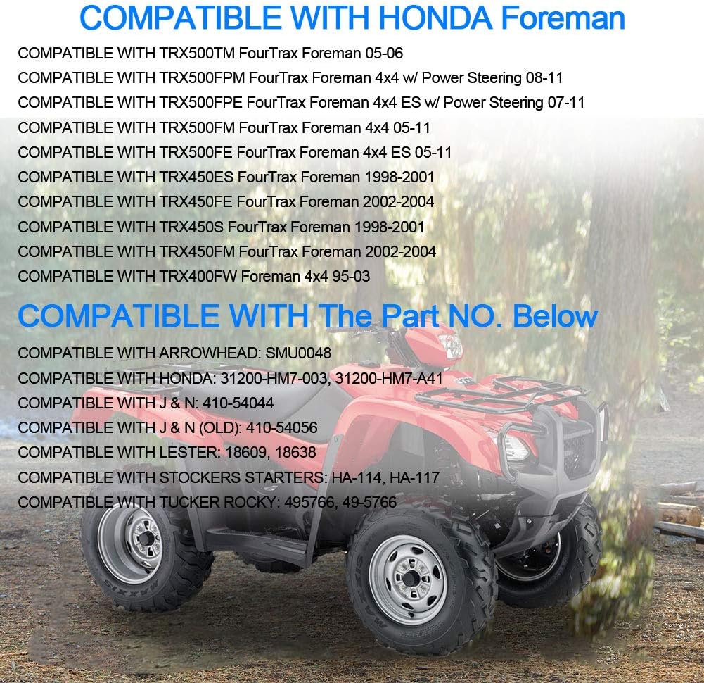 WATERWICH Starter Compatible with Honda Foreman 500 450 400 TRX500FE FourTrax TRX400 TRX450 TRX500 1995-2011 Replaces 31200-HM7-003, 31200-HM7-A41