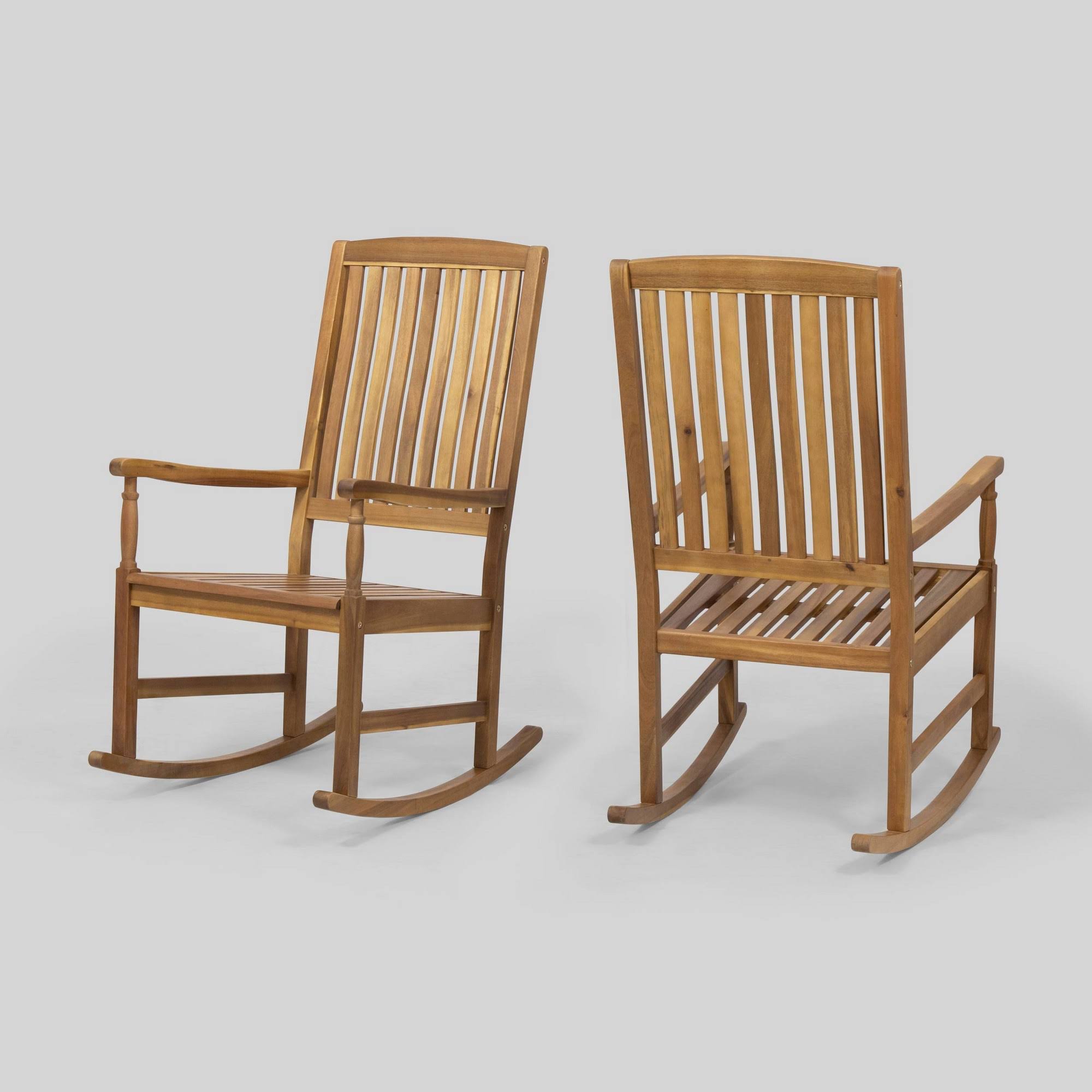 Arcadia 2pk Acacia Wood Rocking Chair Teak - Christopher Knight Home