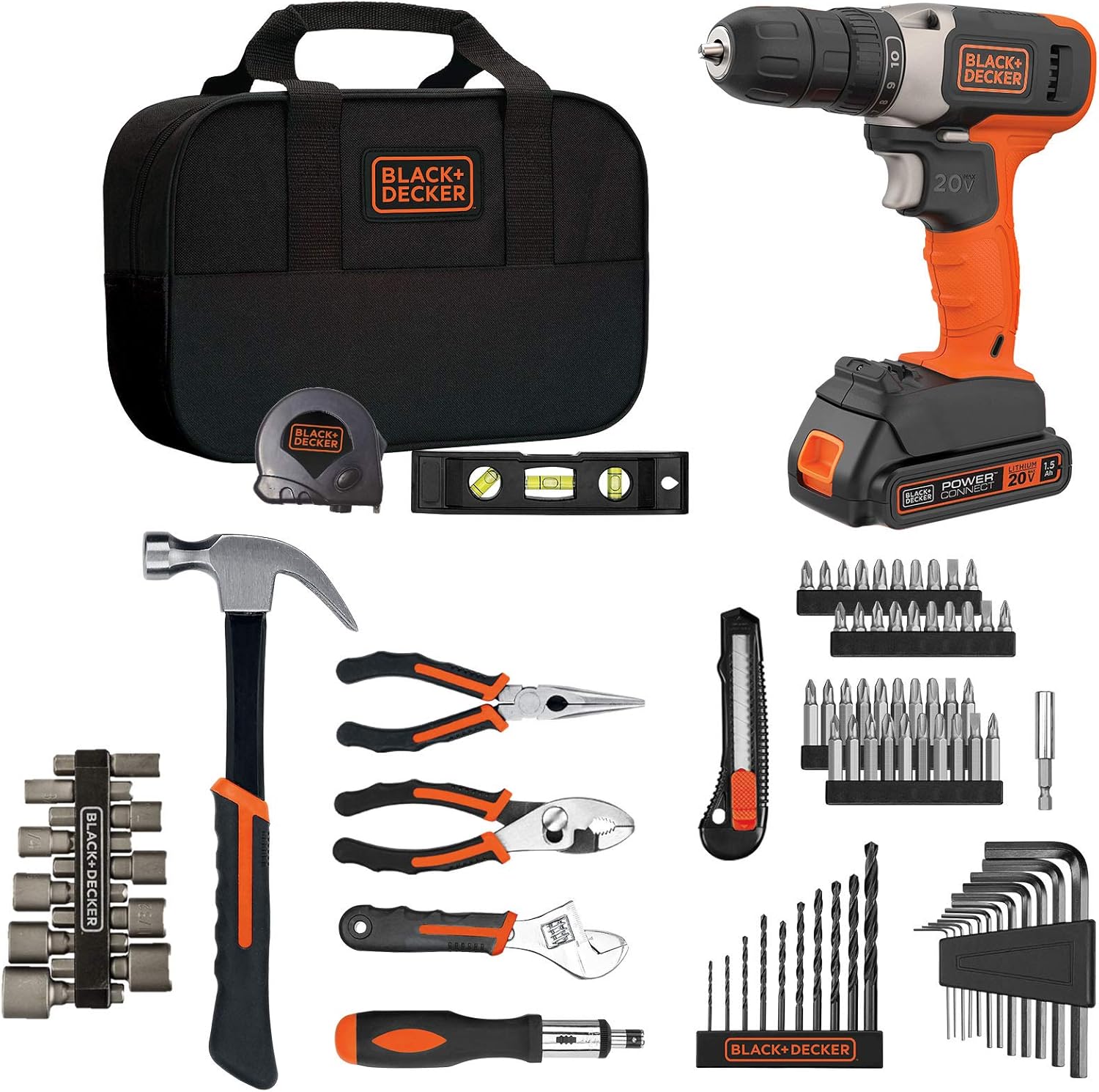 beyond by BLACK+DECKER Home Tool Kit with 20V MAX Drill/Driver, 83-Piece (BDPK70284C1AEV) Pack of 2
