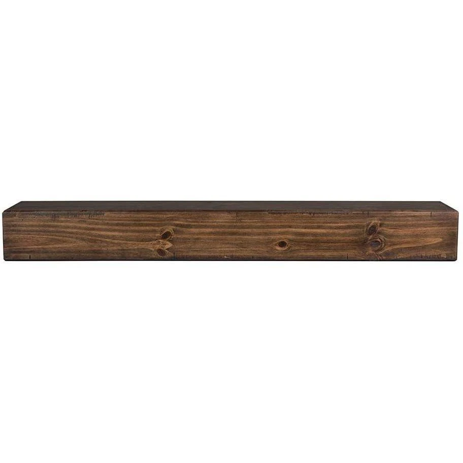 Mantels Direct Dakota 72x22 Rustic Wood Fireplace Mantel Shelf in Mocha