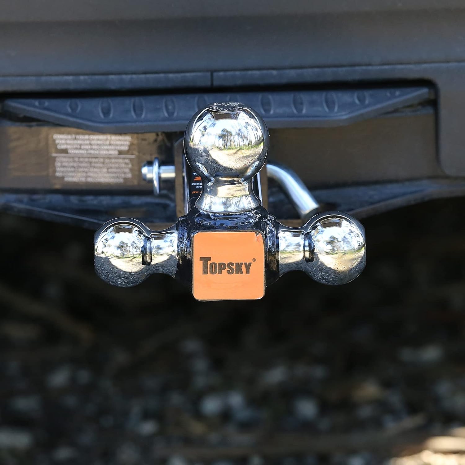 TOPSKY Trailer Hitch Tri Ball Mount & Pin, 1-7/8,2,2-5/16-inch Chrome Hitch Balls, Fits 2-inch Receiver Pack of 2