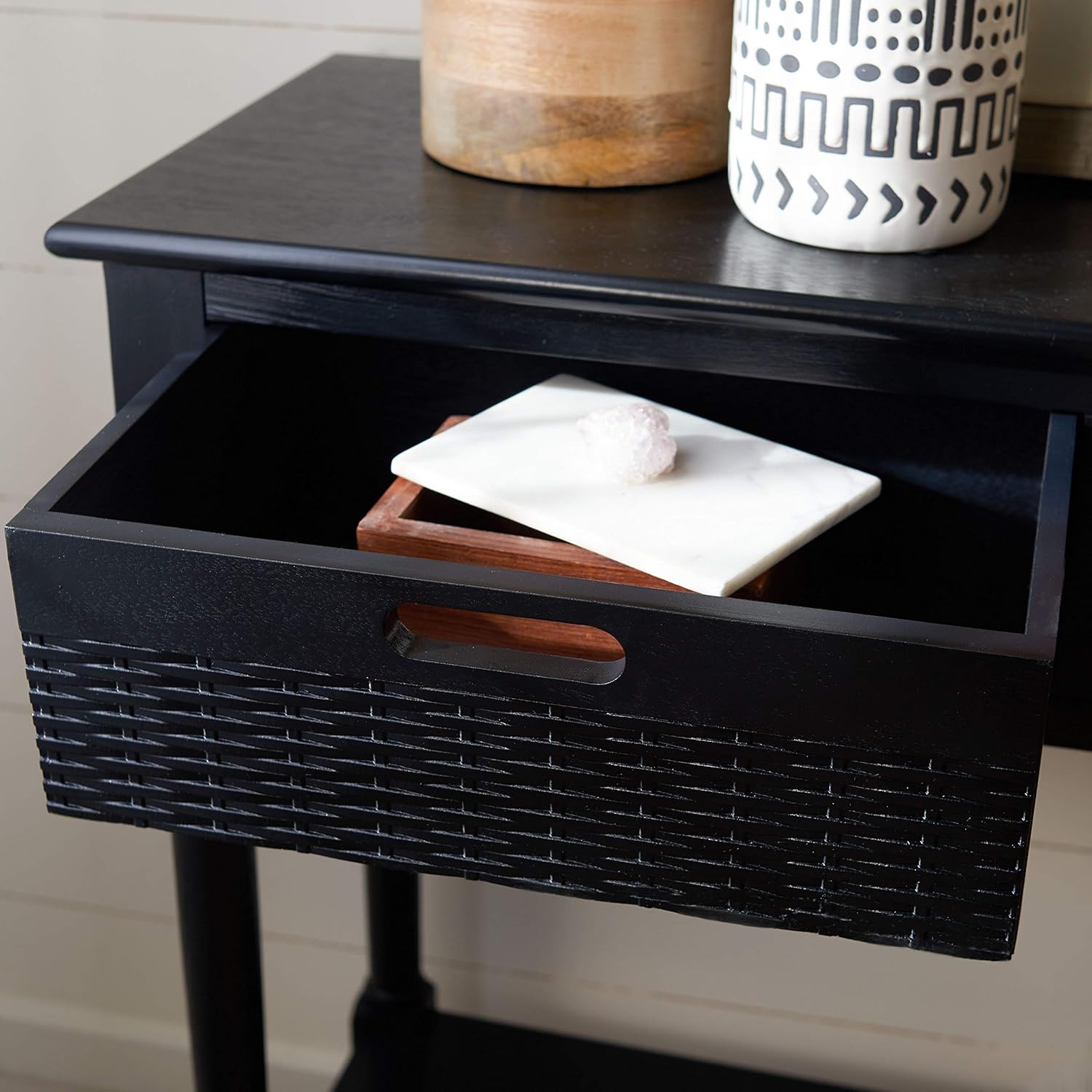 Safavieh Home Collection Landers Black 3-Drawer Console Table CNS5711B