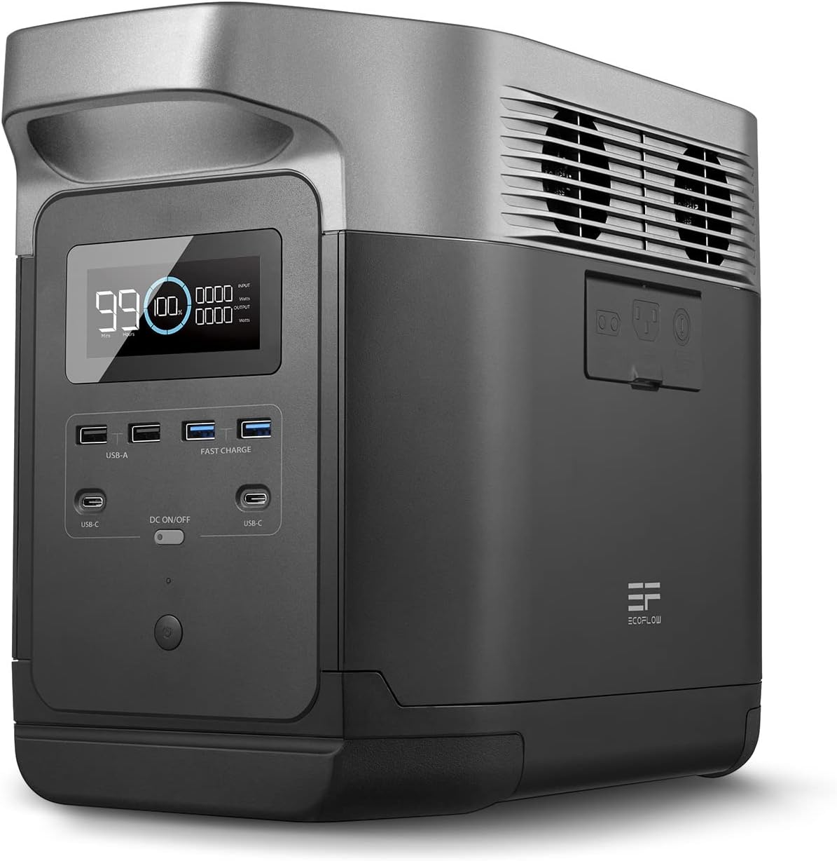 EF ECOFLOW Portable Power Station DELTA, UPS Power Supply 1260Wh Battery Pack with 6 1800W (3300W Surge) AC Outlets, Solar Battery Generator for Outdoor Camping RV