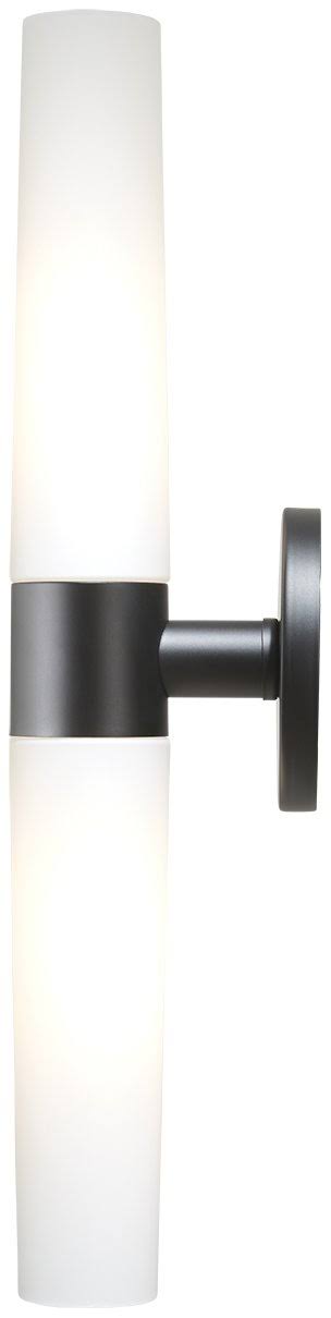 George Kovacs P5042-CL Saber 2 Light Wall Vanity Fixture, 20 Inches, 120 Total Watts, Coal Finish with Case Etched Opal Glass