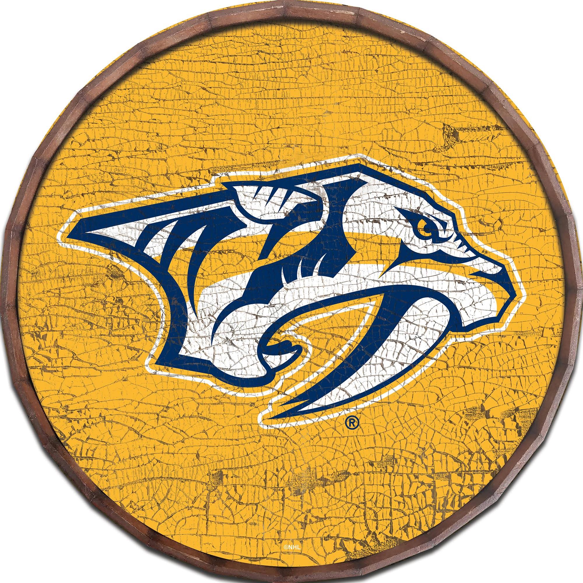 Nashville Predators 24x22 Cracked Color Barrel Top Sign