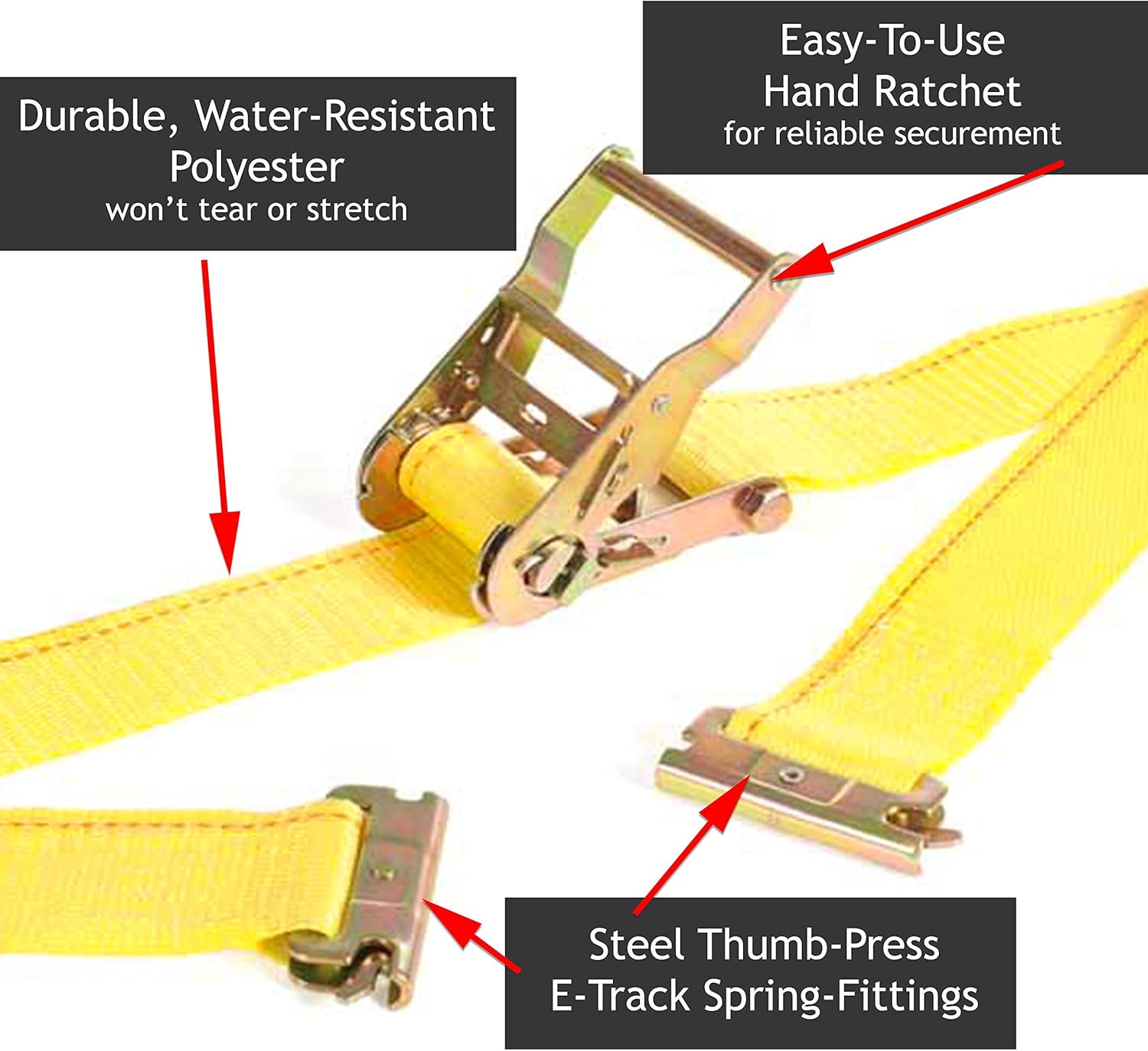 E-Track TieDown Kit: 20 O Rings, 10 TieOffs, 6 Ratchet Straps, 2 ETrack Bags. Ideal TieDown Accessories Package for Trucks, Trailers, Warehouse, Boat, Dock. E-Track NOT Included.