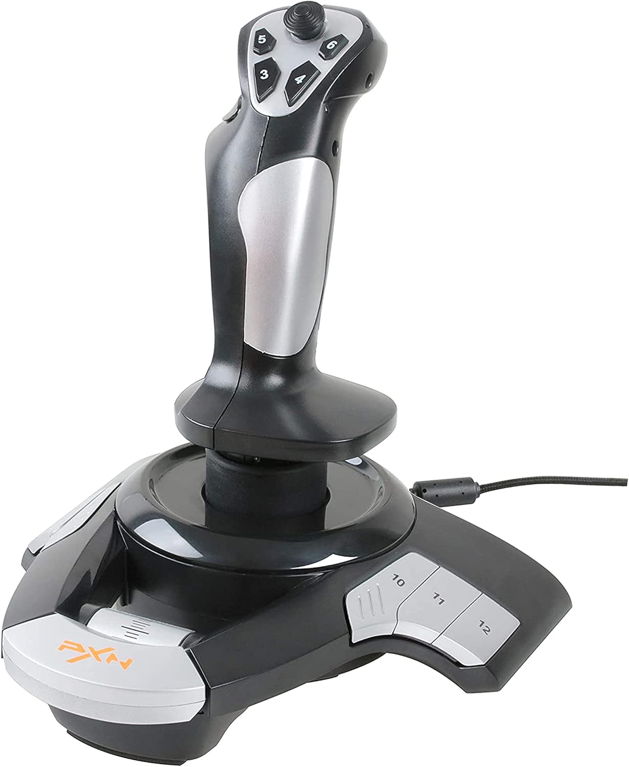 PXN-USB Flight Simulation Stick PC Flight Joystick Flight Joystick Controller, with Vibration Function Throttle Control, 12 Programmable Buttons, Compatible with Windows PC XP/VISTA/7/8 Pack of 2