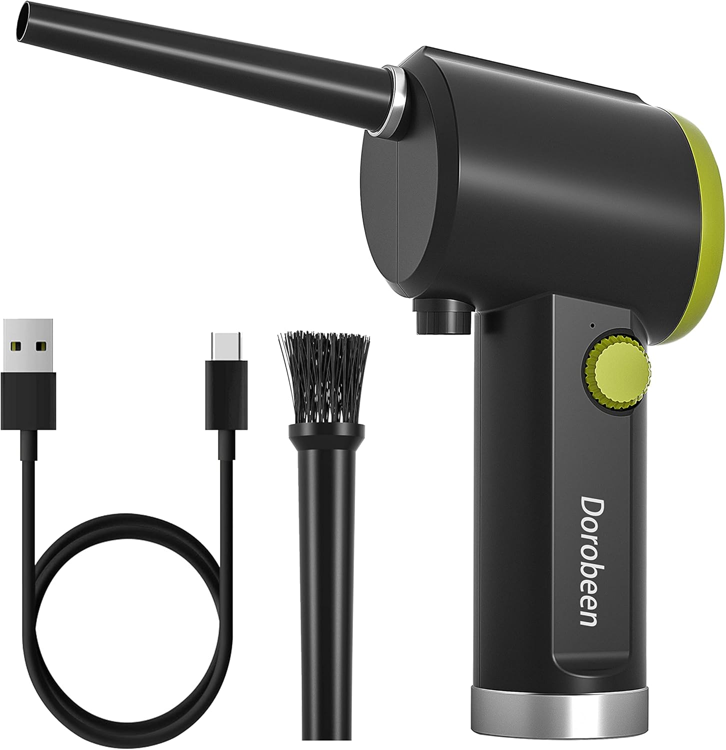 DOROBEEN Compressed Air Duster, Cordless Handheld Air Blower, Stepless Speed, 41000RPM, Portable Rechargeable Built-in Battery, Electric Air Duster for Computer Keyboard Electronics Cleaning Pack of 2