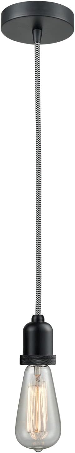 Innovations 100BK-10BW-0BK Transitional One Light Mini Pendant from Whitney Collection in Black Finish,