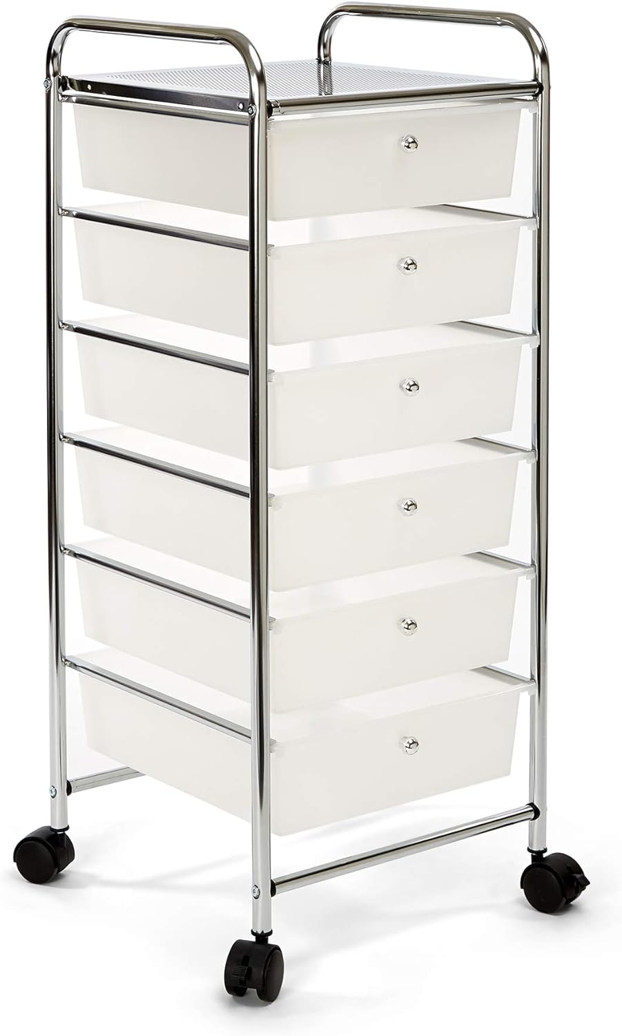 Seville Classics 8-Drawer Multipurpose Mobile Rolling Utility Storage Bin Organizer Cart, White/Gray/Black Gradient