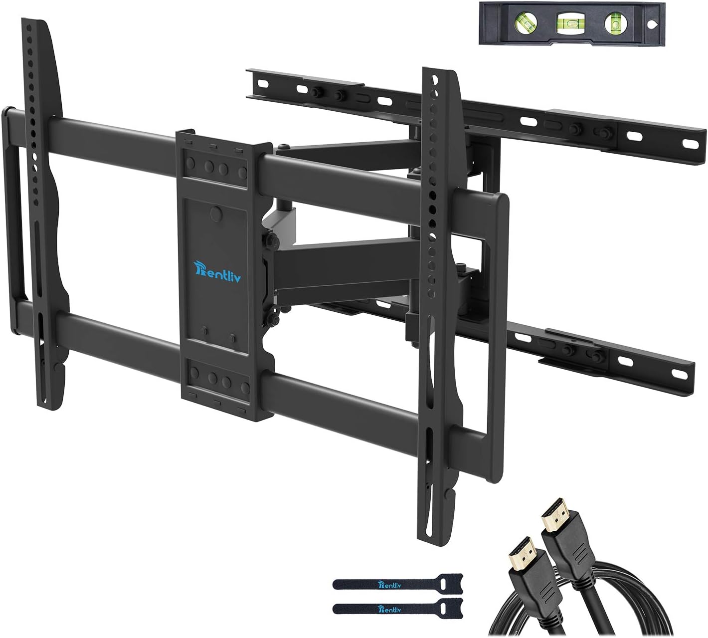 Rentliv TV Wall Mount TV Bracket for 37-70 inch TVs,Full Motion TV Mount with Articulating Extended Arms Tilt Swivel TV Holder with Max VESA 600x400mm and Holding 132 LBS ,Fits 8