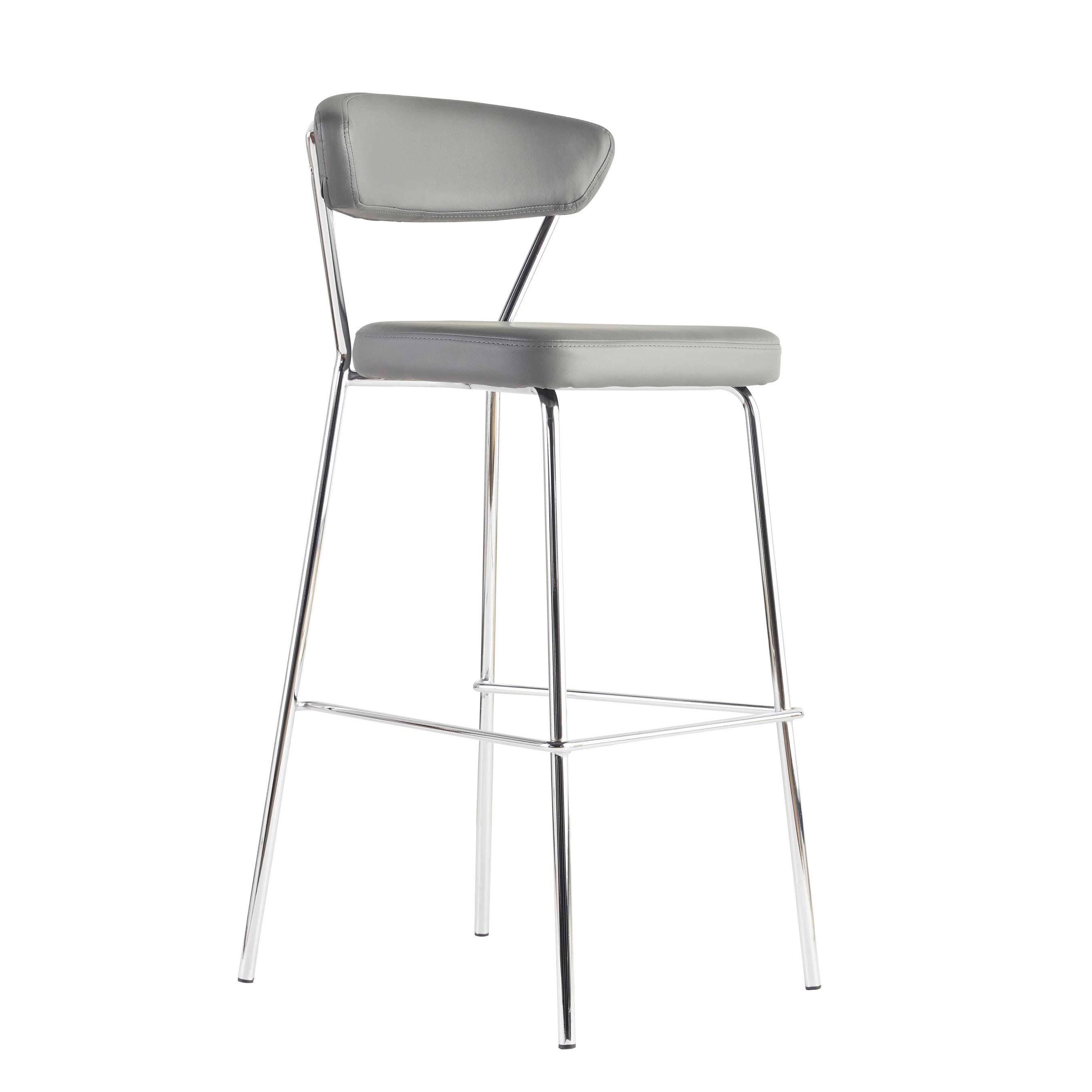 Euro Style Draco-B Bar Stool - Set of 2, Gray