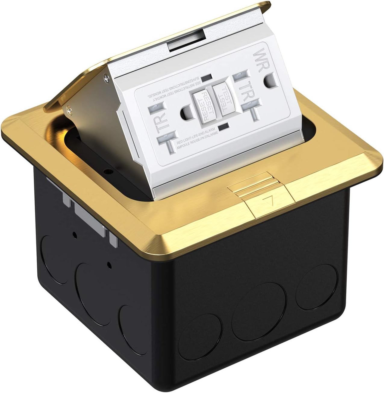 WEBANG Pop Up Floor Outlet Covers Box with 20 Amp Stainless Steel GFCI Tamper/Weather Resistant Receptacle Outlet (Silver)