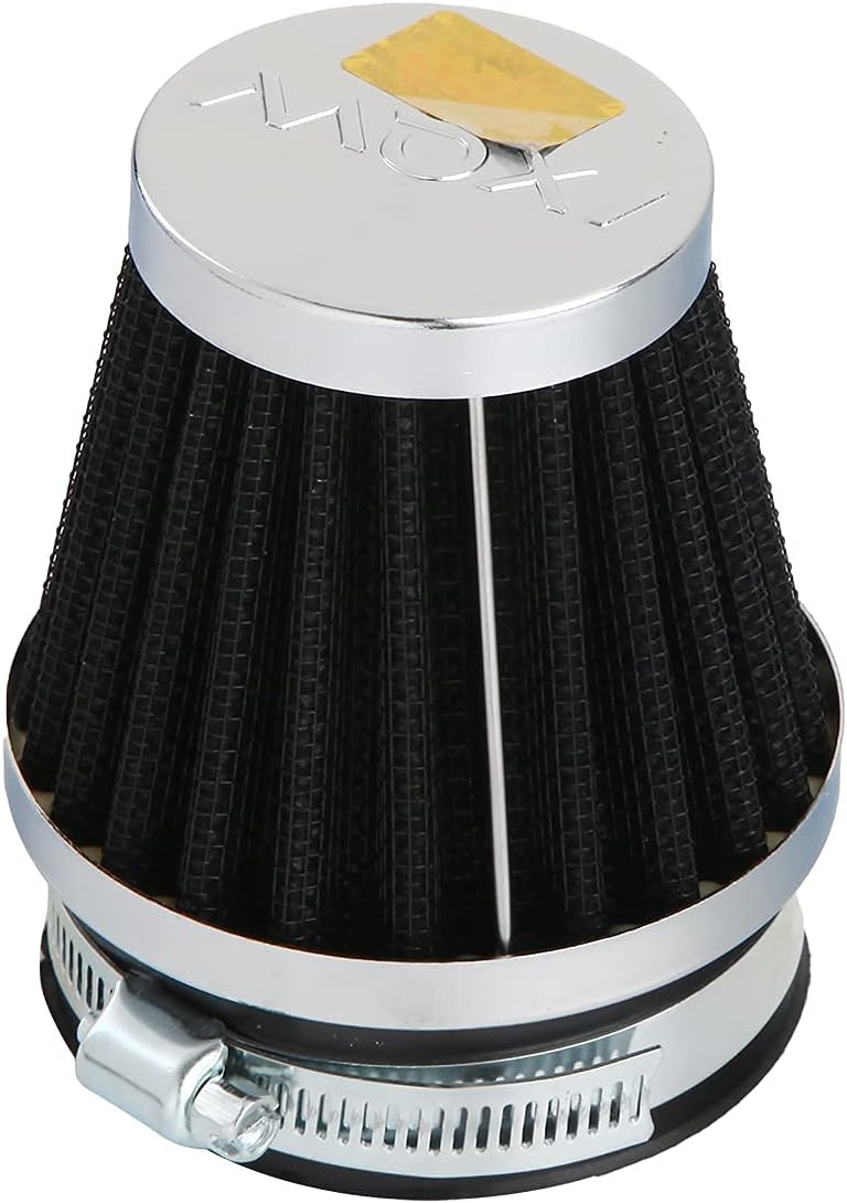 OXMART Motorcycle Air Filter,35mm Universal Filter with Dual Layer Stainless Steel Mesh,Fit for Honda Rebel Kawasaki Yamaha Suzuki Harley 50cc 70cc 90cc 125cc Dirt Pit Bike Black