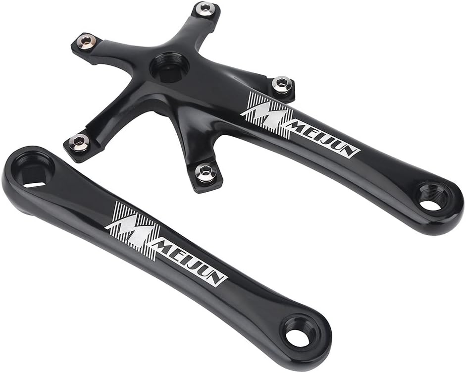 Dioche Bike Crankset, Bike Crank Arm Set, Aluminium Alloy Bike Single Speed Crankset, Left and Right Crank Arms Repair Parts for Mountain Bike, Road Bike (1 Pair). Pack of 2