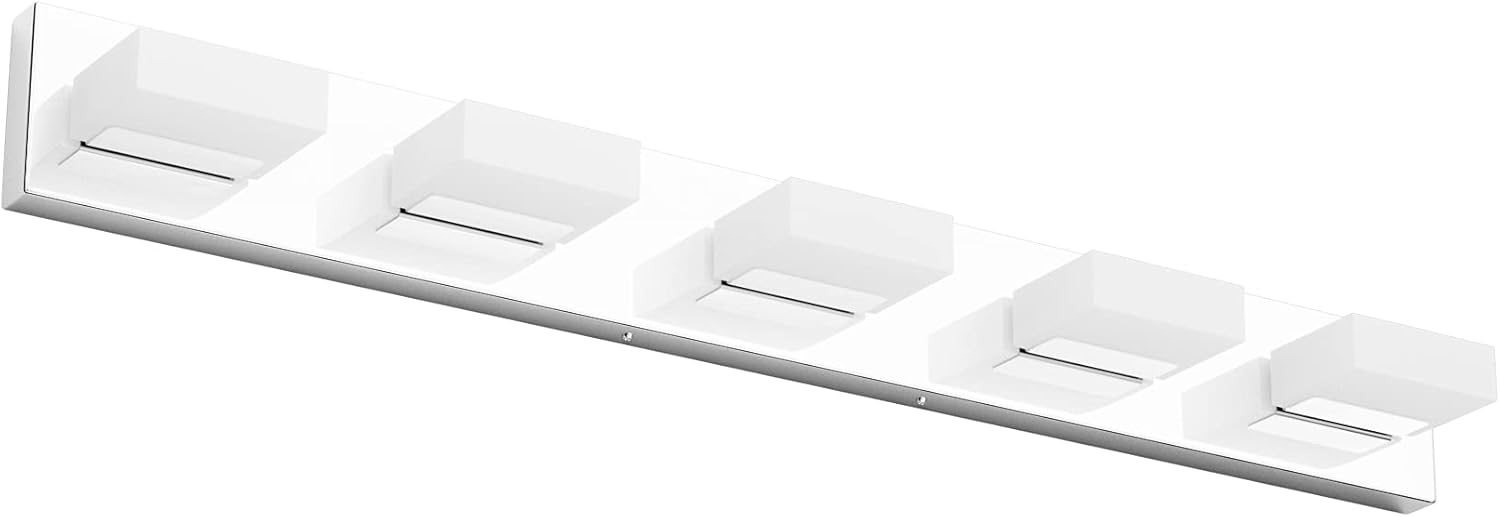 Aipsun Modern Vanity Lighting Fixture Black Vanity Lights for Bathroom 4 Light LED Bathroom Vanity Light Fixtures 6000K