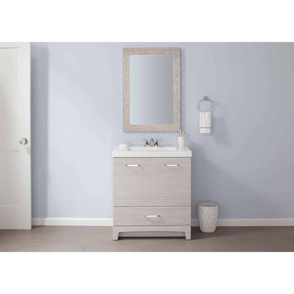 Glacier Bay Stancliff 30.50 in. W x 18.75 in. D Bath Vanity in Elm Sky with Cultured Marble Vanity Top in White with White Basin