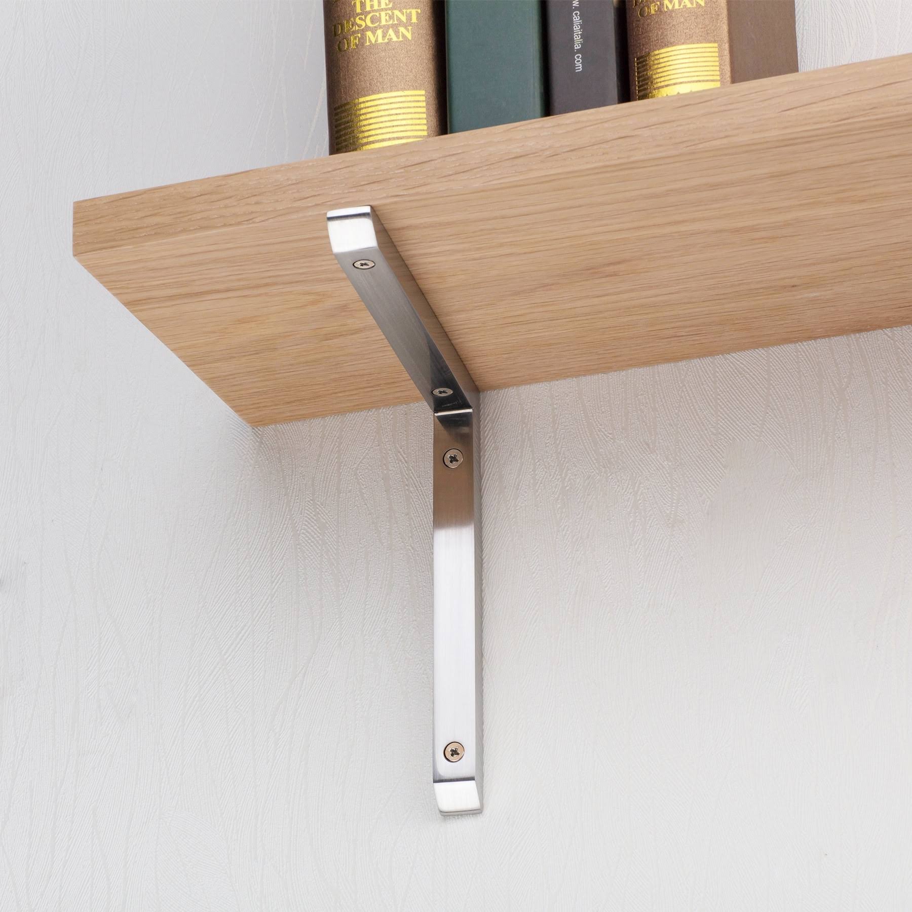Morrison Wall Shelf Bracket Set Maykke Finish: Brushed Stainless Steel