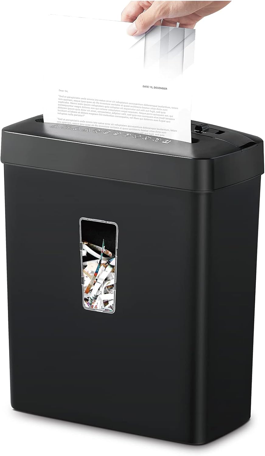 Woolsche C220P 6-Sheet Cross Cut Removable Home Office Shredders with Handle,Low Noise Desktop Paper Shredder with Security Lock,P-4 Security Level Shreds Paper/Credit Card Pack of 2