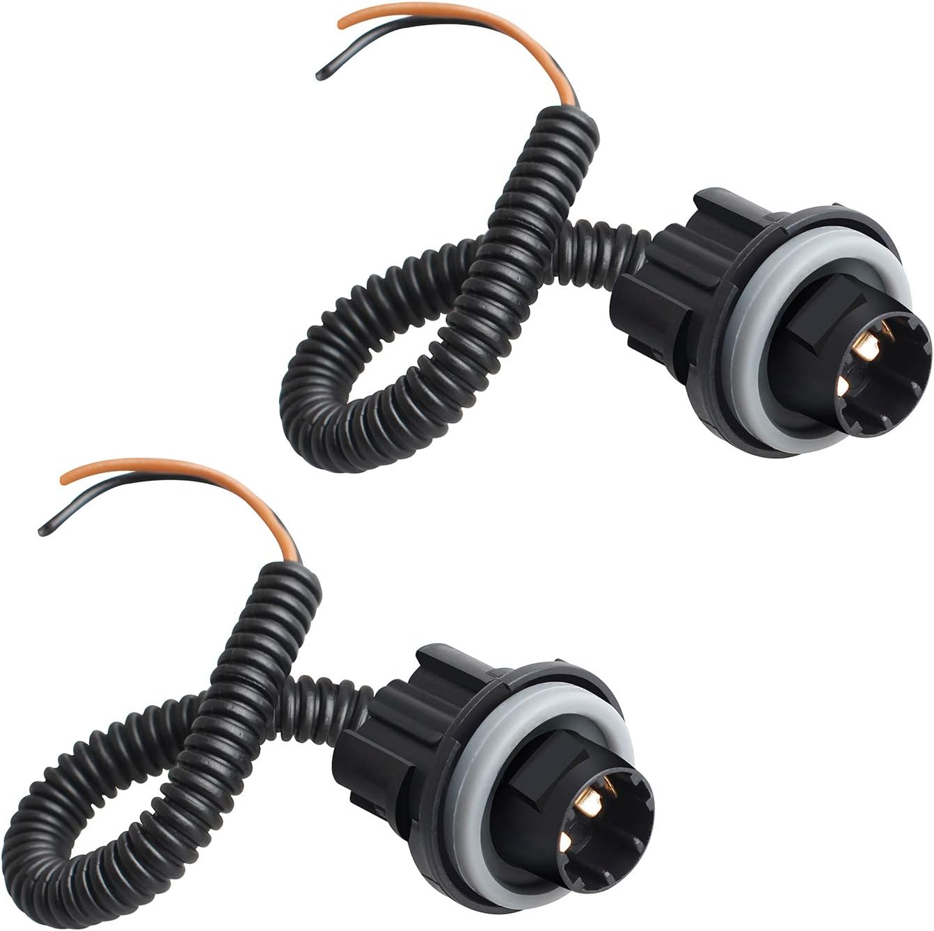 HERCOO License Plate Lights Cover Lens Socket Rear Lamp Wire Harness Compatible with Silverado Sierra Avalanche Suburban Escalade Yukon GMC Cadillac, Pack of 2