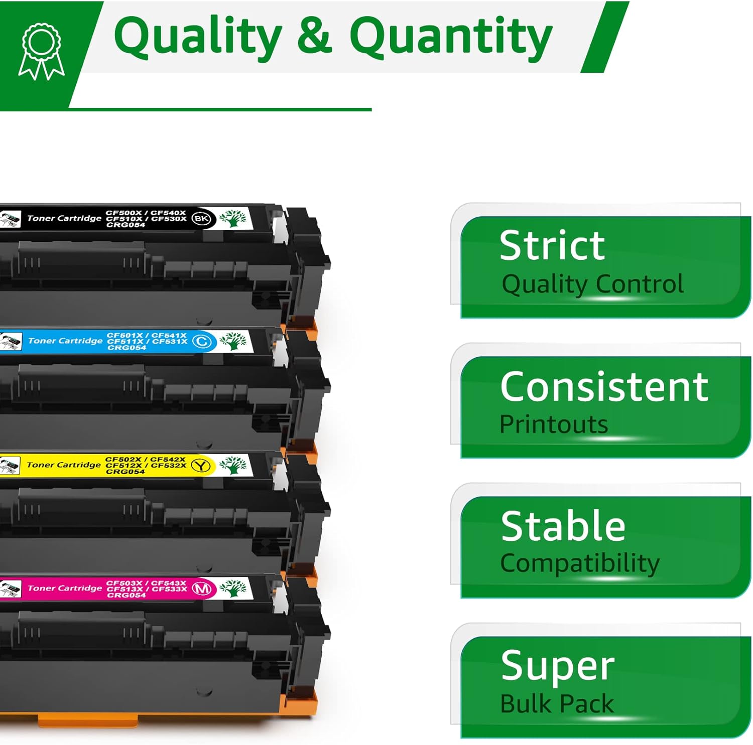 GREENSKY Compatible Toner Cartridges Replacement for 202A CF500A 202X Color Pro MFP M281fdw M281cdw M254dw M281fdn M254dn M254nw M280nw Printer (Black Cyan Yellow Magenta, 5 Packs) Pack of 2