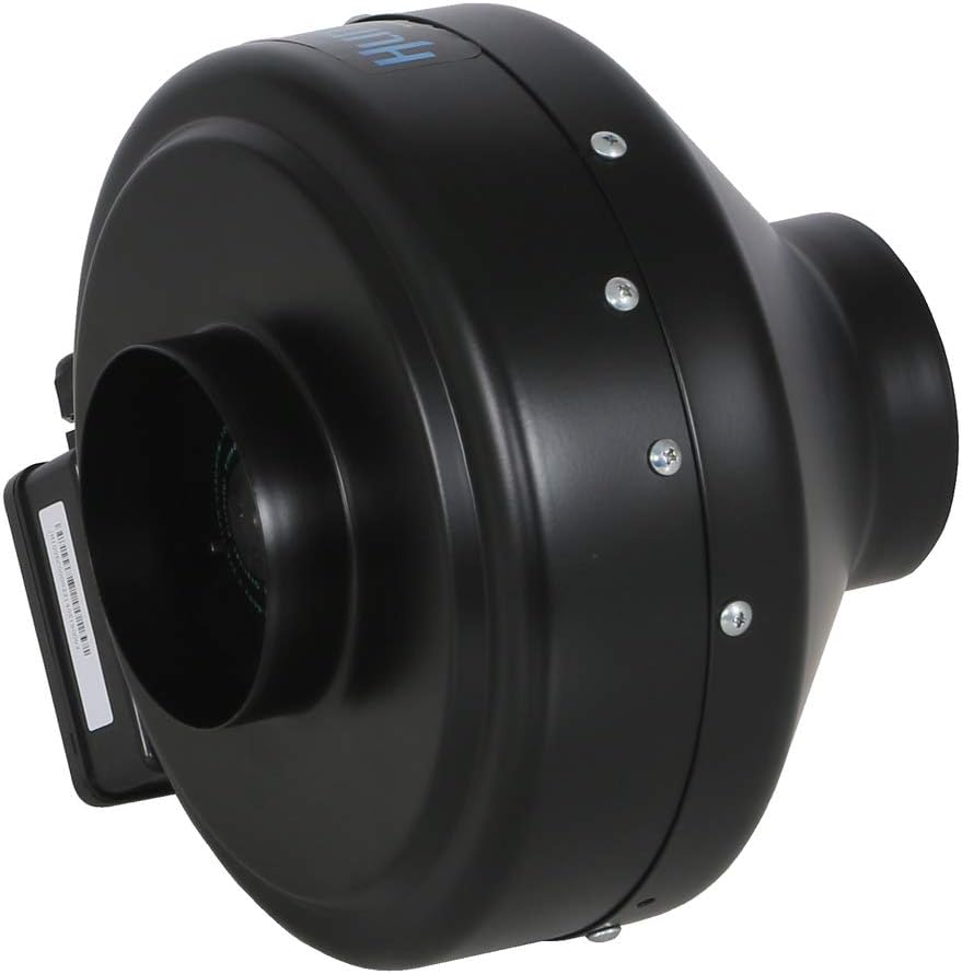 Hurricane Inline Centrifugal Fan, High Performance, Commercial-Grade for Ventilation, 171 CFM - ETL Listed, 4-Inch, Black
