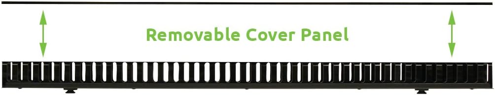 NavePoint 1 Channel Tooless Steel Vertical Duct Cable Manager 34 Inch with Tray Mount Buttons Pack of 2