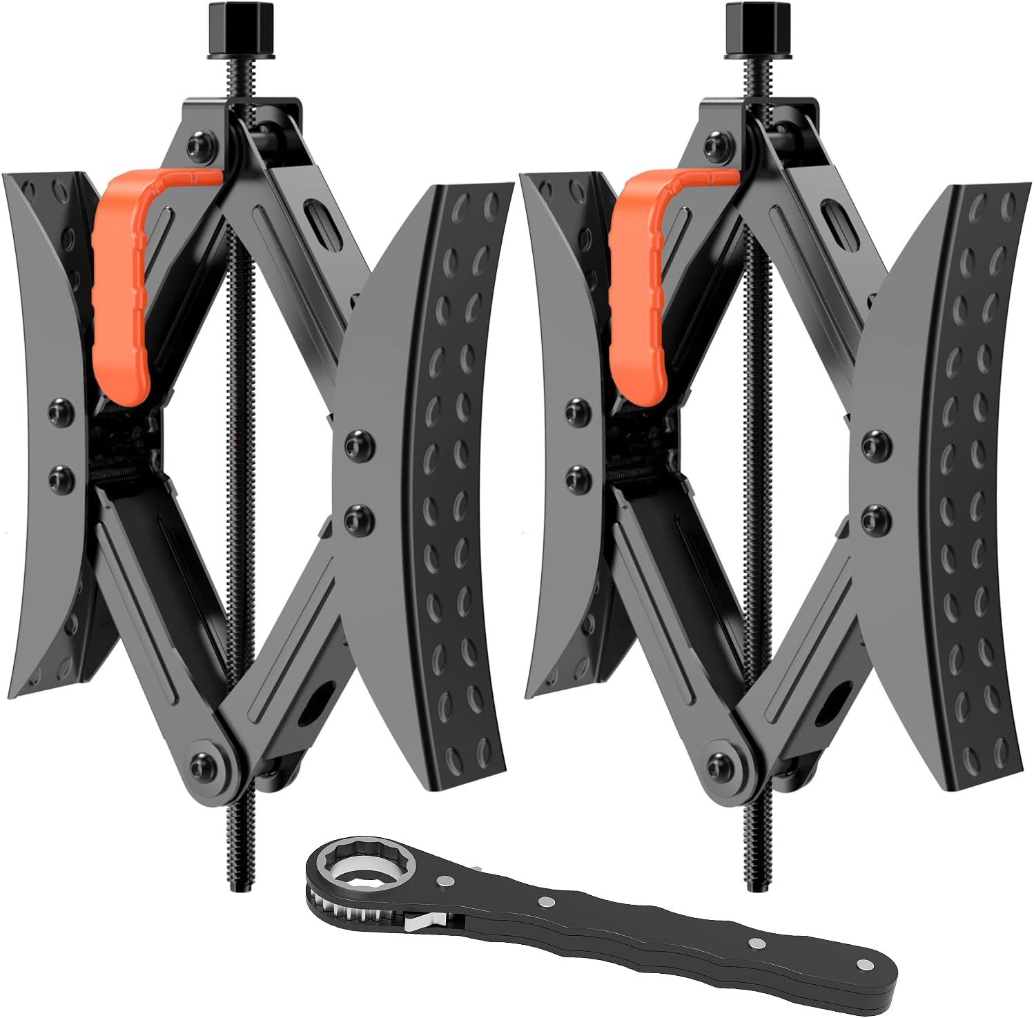 HODIAL Camper Wheel Stabilizer X Shaped Chocks for RV Travel Trailer, Anti-Move Camper Tire Wheel Chock Stabilizers Scissor 2 Sets with Accessories