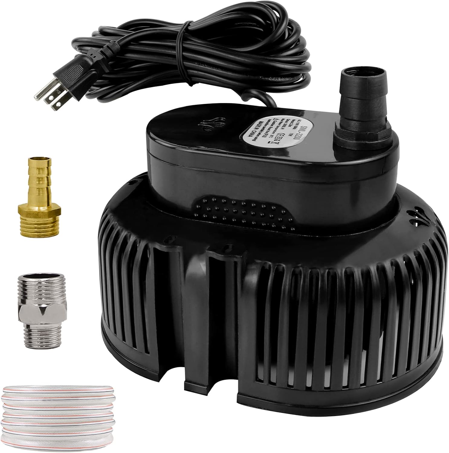 Pool Cover Pump Submersible-Water Pump For Pool Draining,Pool Cover Pump Above Ground-850 GPH Max Flow, 75W Max Power,Includes 3 Adapter,16ft Drainage Hose,25ft Power Cord-1 Years Warranty Pack of 2