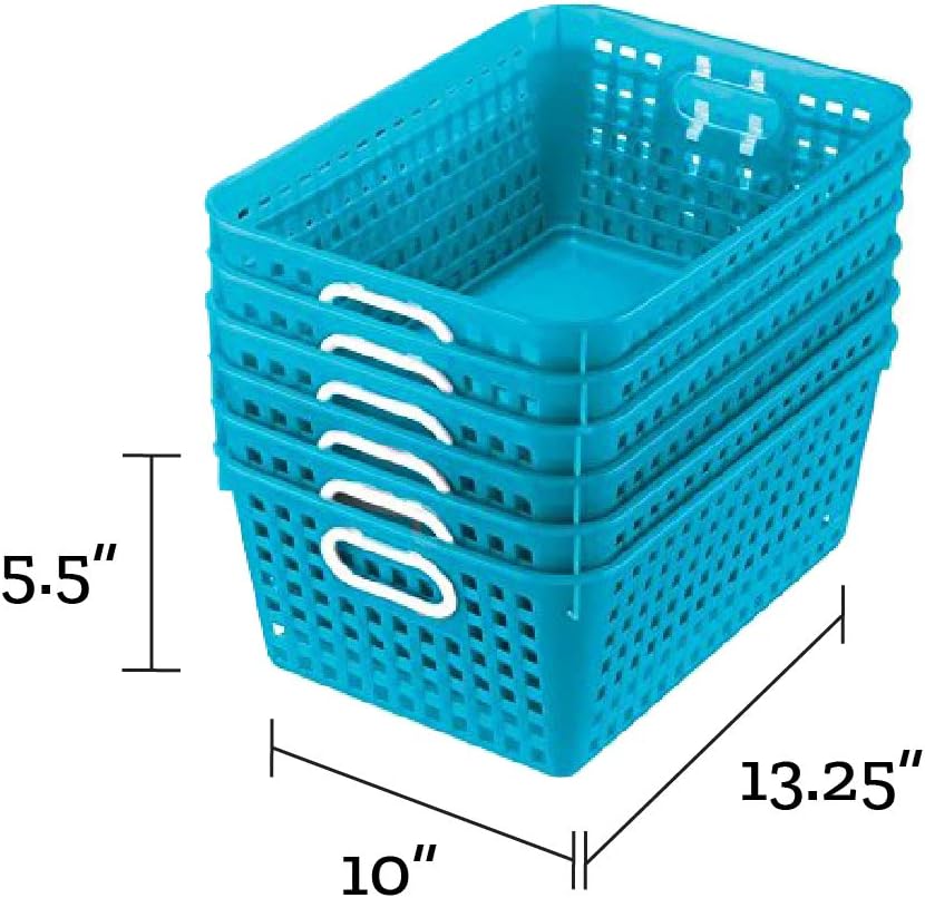 Really Good Stuff Multi-Purpose Plastic Storage Baskets for Classroom or Home Use - Stackable Mesh Plastic Baskets with Grip Handles 13