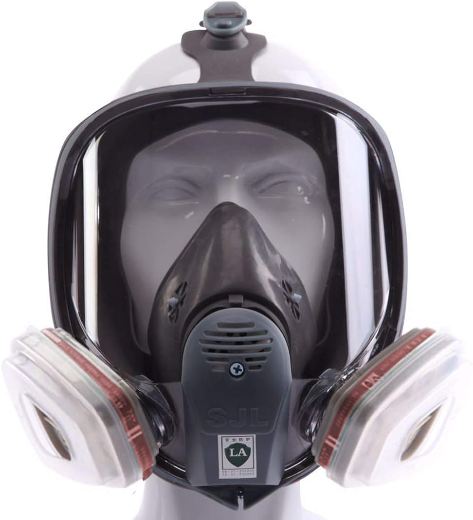 Full Face Respirator mask ,Gas Mask with Activated Carbon Air Filter, Protect Against Gas,Paint,Dust,Chemicals Pack of 2