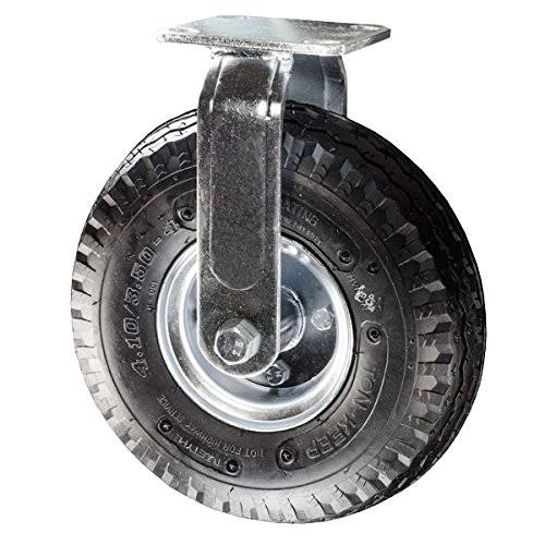 10 inch Pneumatic Tire Rigid Caster x 3 5 Black Rubber Wheel 350 lbs Capacity at MechanicSurplus.com