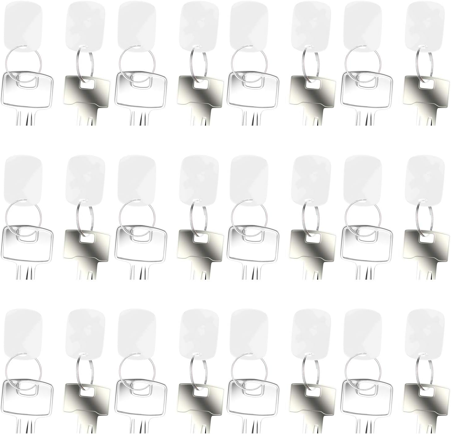 Portable Zippered Key Case - Leather Key Organizer Key Binder with Tags - Portable Manager & Landlord Key Holder Book - Zipper Key Case with 28 Velcro Key Tags (Brown, 28) Pack of 2