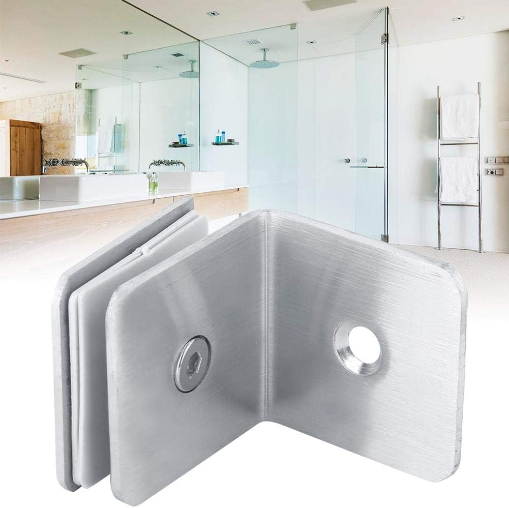 90 Degree Shower Door Square Fixed Clamp with Large Leg,Glass Door Brackets Support,Shower Doors Partition Hinge, Stainless Steel Polished Chrome