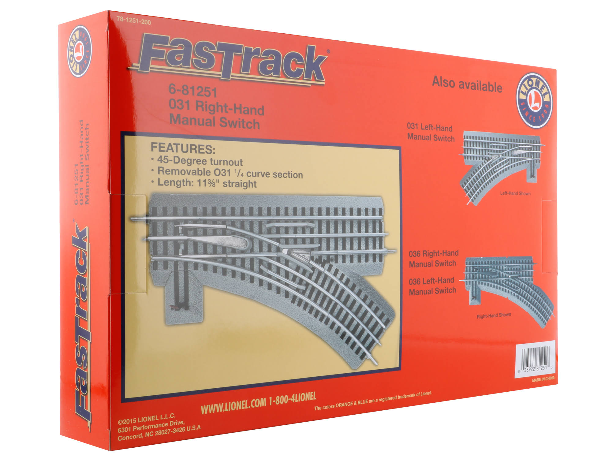 Lionel O-31 FasTrack Manual Right-Hand Switch