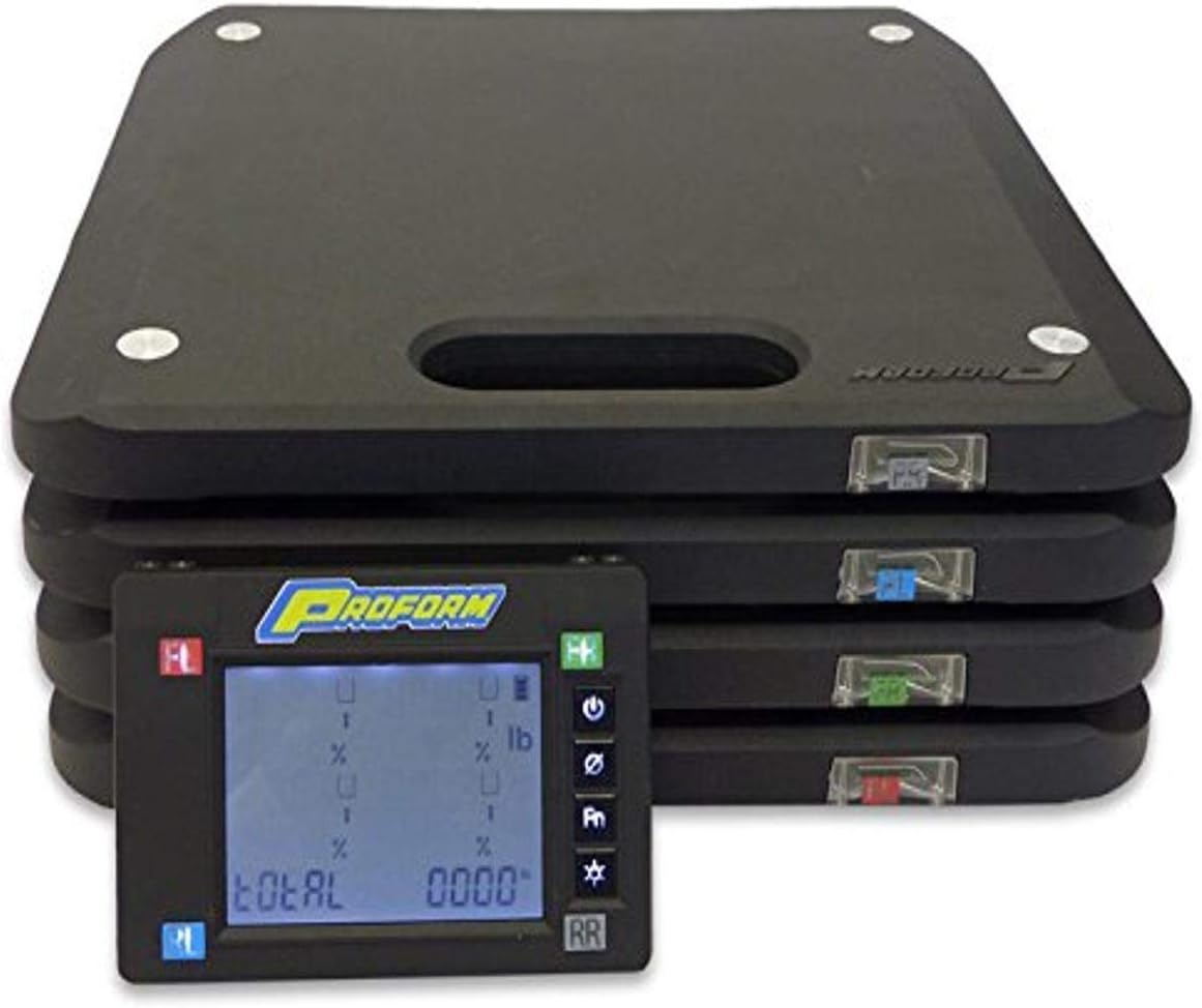 ProForm Vehicle Scale, Slim, Electric, 15 in Square, 1750 Capacity Pad, Wireless, Case/Controller/Pads, Kit (TCI67644)