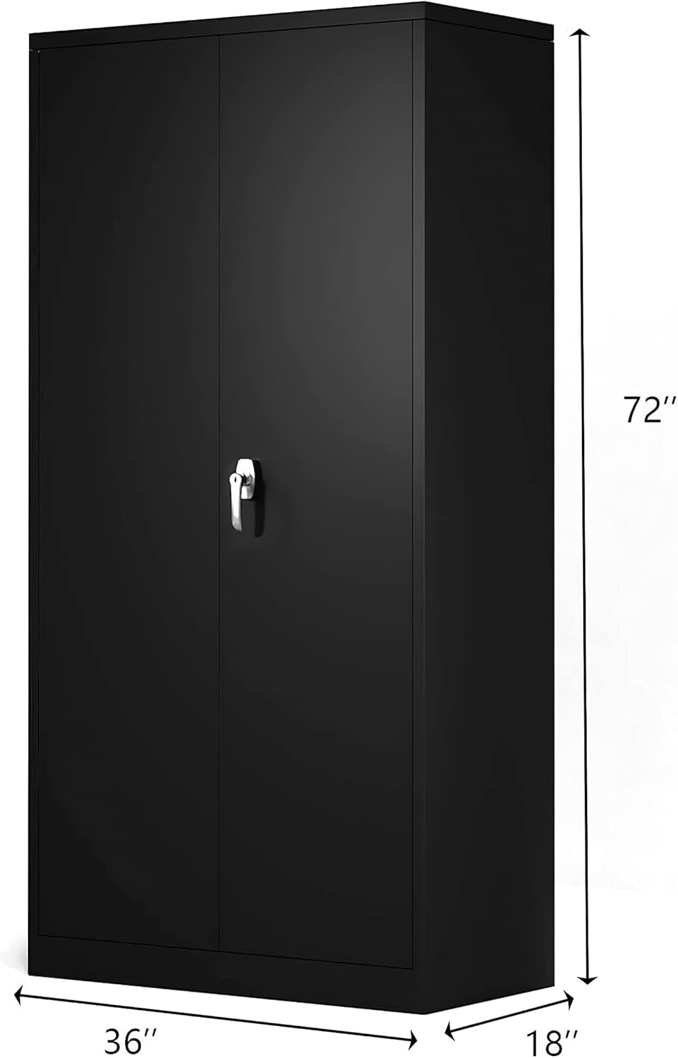 Mskewoax Large Space Steel Storage Cabinet Metal Storage File Cabinet with 4 Adjustable Shelves and Lock 2 Doors File Cabinet for Home Office and Garages Assembly Required (36