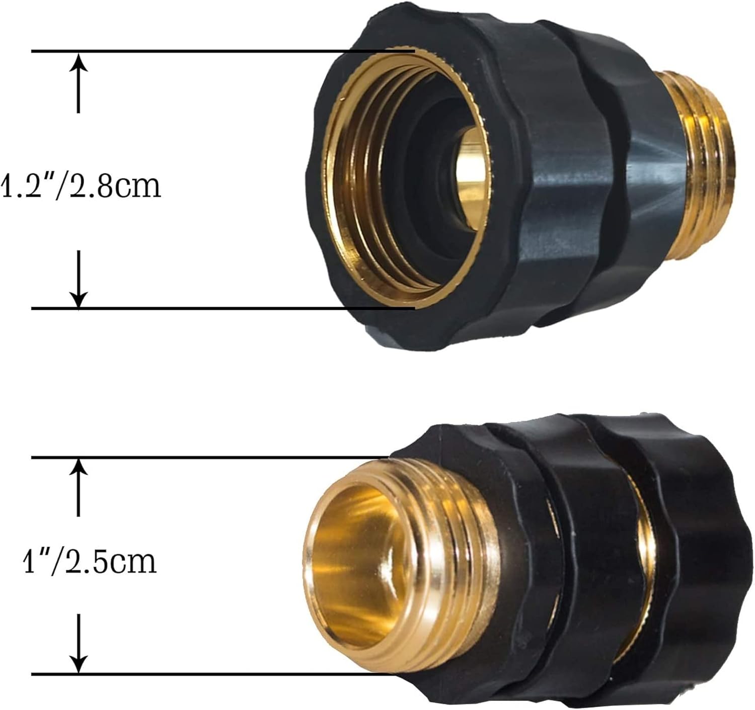 Hourleey Garden Hose Quick Connector, 3/4 Inch Male and Female Garden Hose Fitting Quick Connector (4 Set) Pack of 2