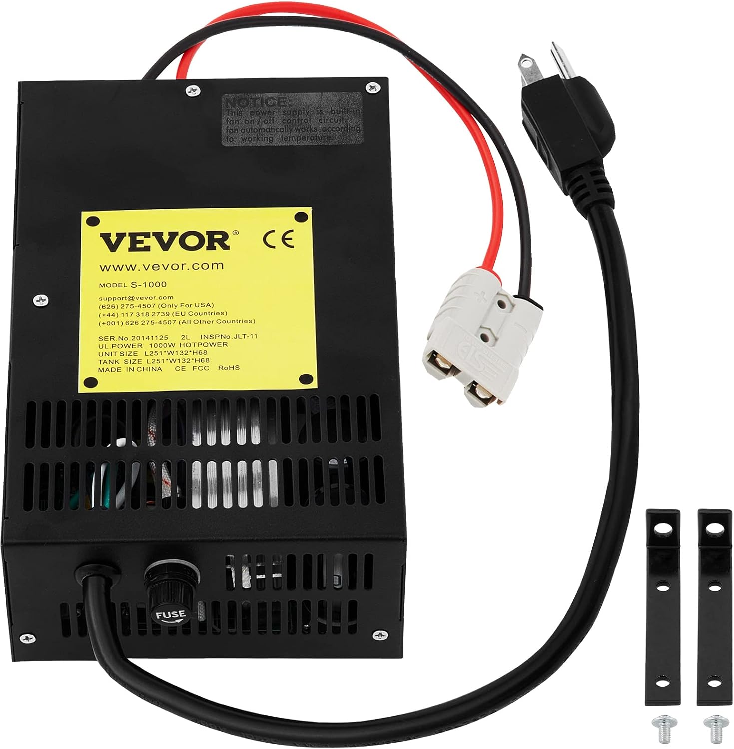 VEVOR RV Power Converter Charger, 110 Volt AC to 12 Volt DC, Power Supply Battery Converter Charger 1000W with 13-16V DC Adjustable Operating Range, Three-Stage Inverter, for RV Trailer Camper 55 Amp