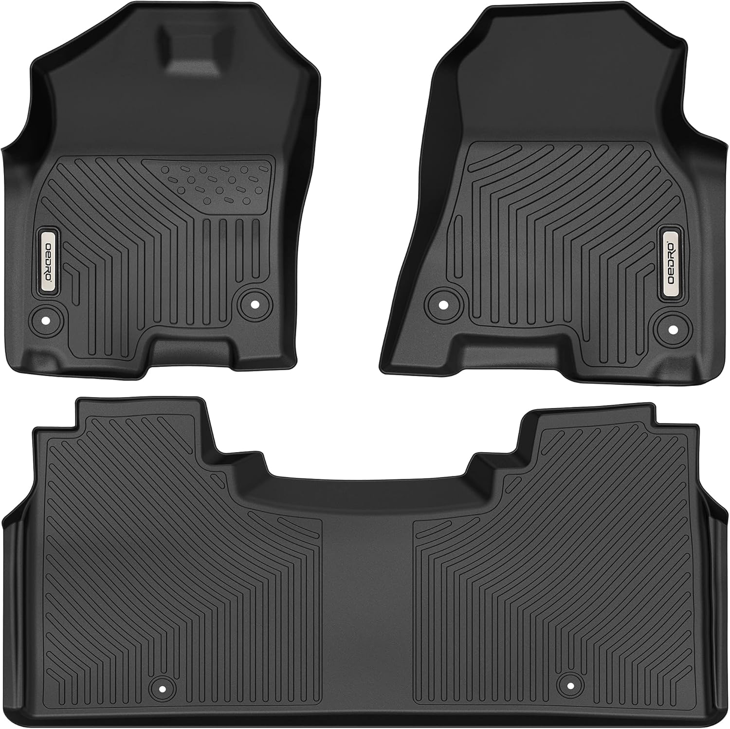 OEDRO Floor Mats Compatible with 2019-2022 Dodge Ram 1500 New Body Crew Cab (NOT for Classic Models),Front Row Bucket Seats,with Under Seat Storage Box, Black TPE All-Weather Guard - Custom Fit