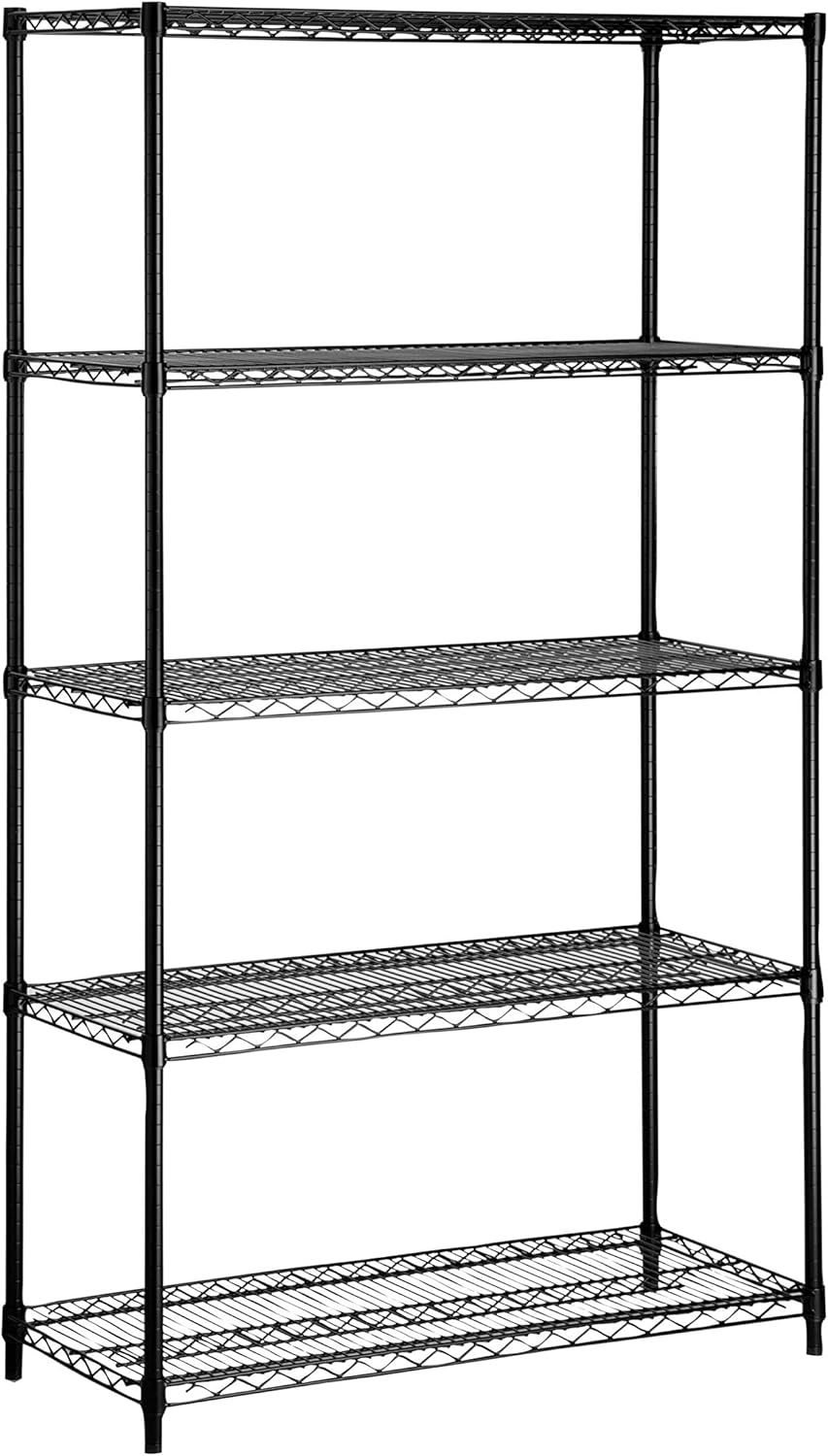 5-Tier Chrome Heavy-Duty Adjustable Shelving Unit with 200-lb Per Shelf Weight Capacity