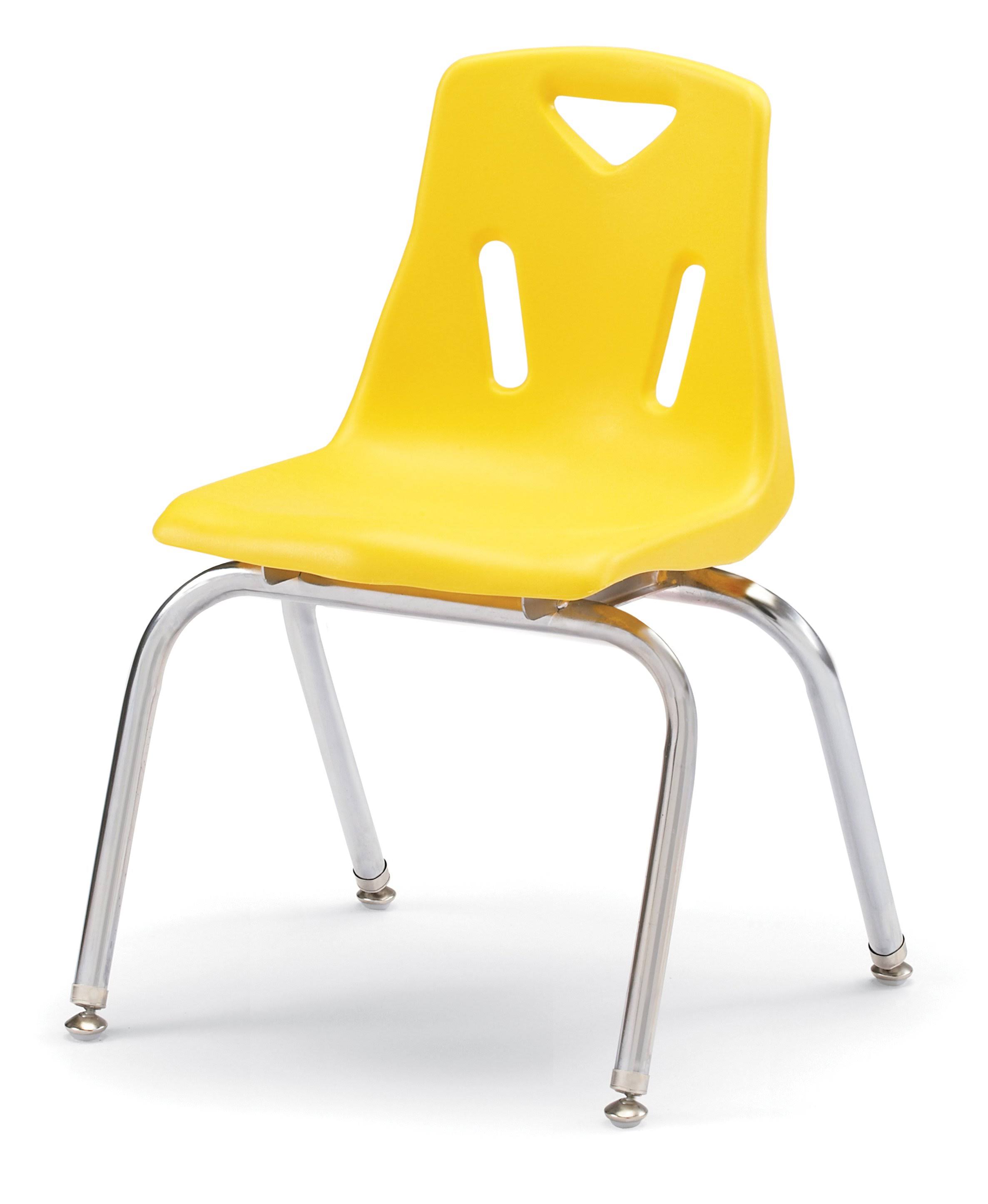 Berries Stacking Chairs with Chrome-Plated Legs - 16x22 HT - Set of 6 - Yellow