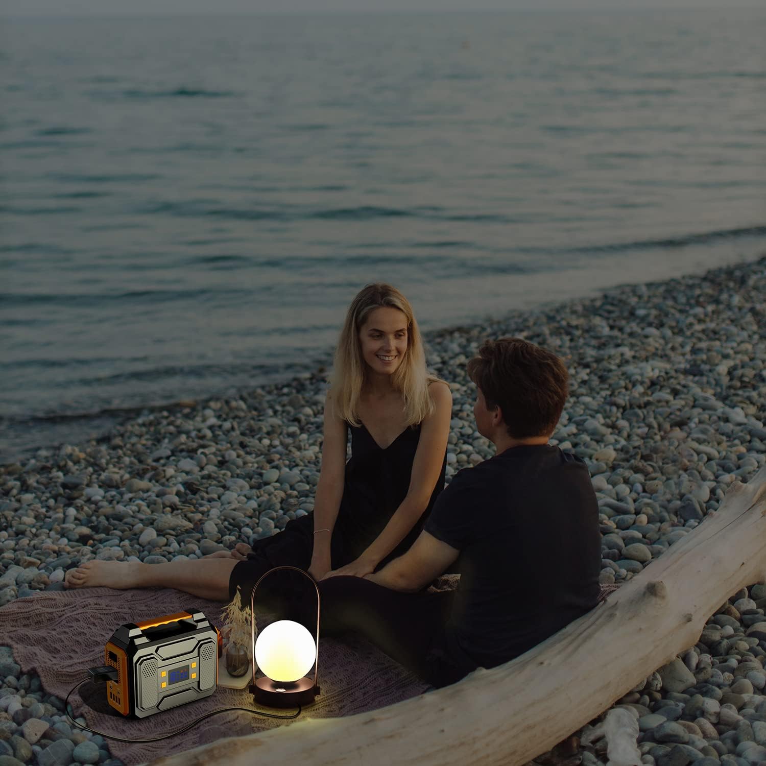 Portable Power Station 300W,Solar Outdoor Generators 280Wh/75000mAh,Lithium Battery Backup Power Source with Flashlight,inverter Generator with DC AC Outlet for Home Use Camping RV Travel Emergency