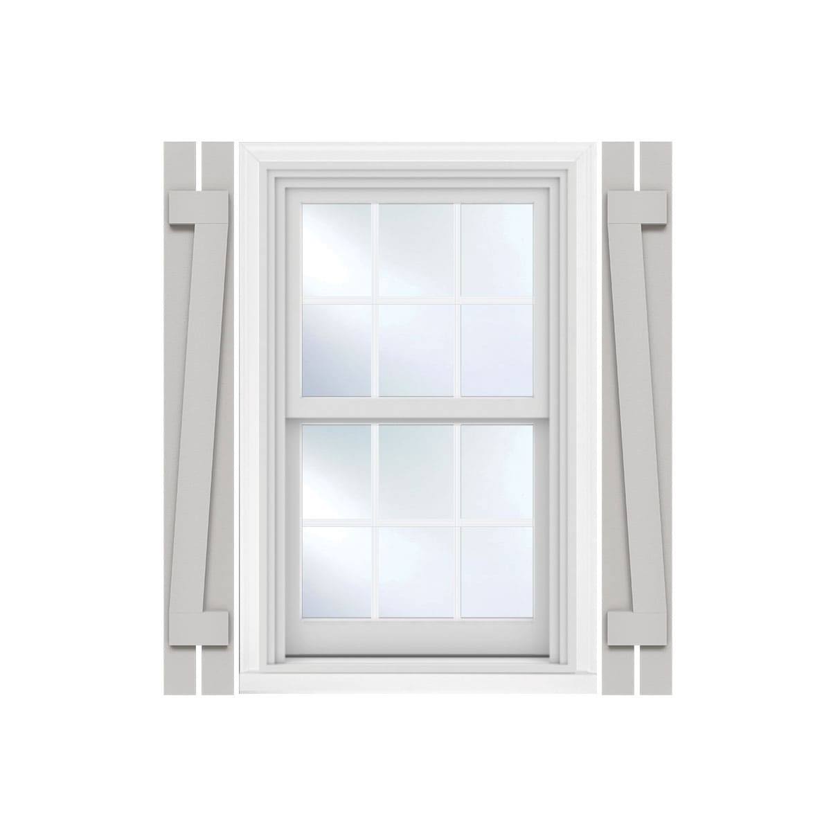 Ekena Millwork FBS06Z11X059RUF 11 1/4x22W x 59x22H Rustic Two Board Spaced Board-n-Batten Faux Wood Shutters w/Z-Board (Per Pair