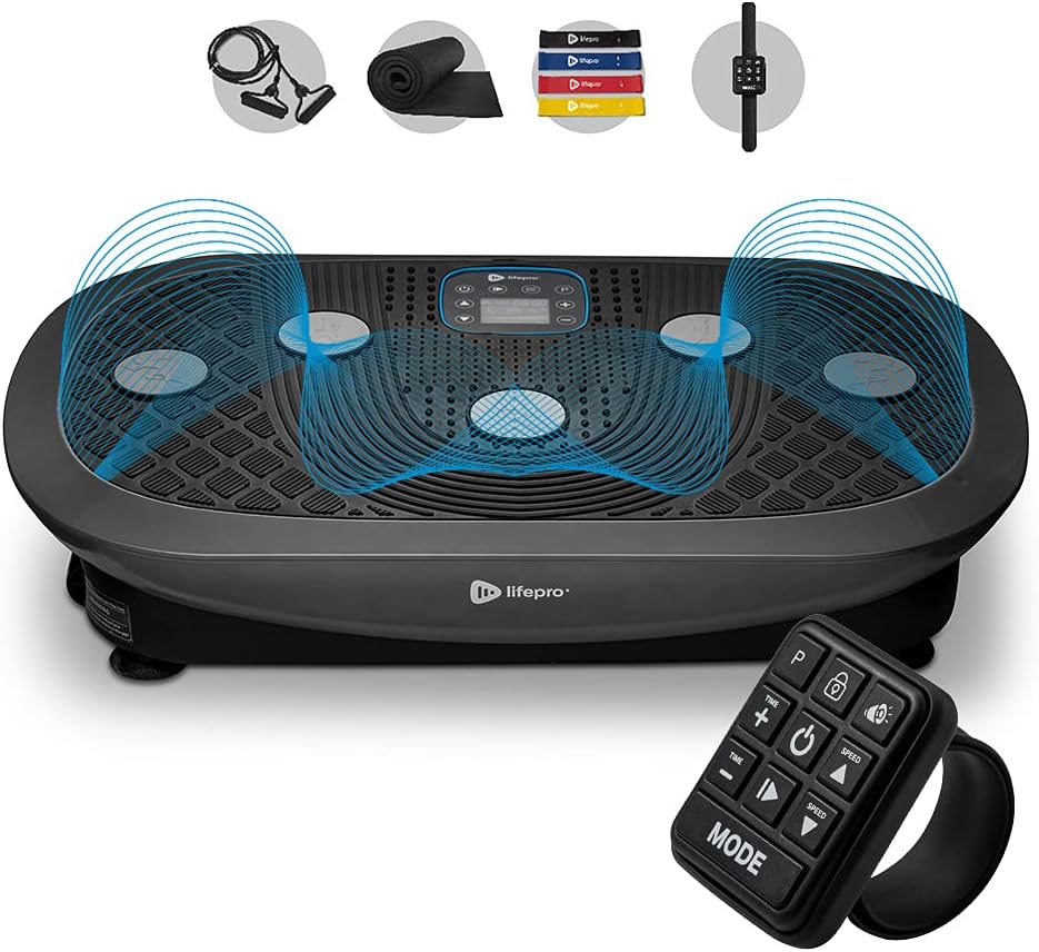 Rumblex Plus 4D Vibration Plate Exercise Machine - Triple Motor Oscillation, Linear, Pulsation + 3D/4D Motion Vibration Platform | Whole Body Viberation Machine for Weight Loss & Shaping.