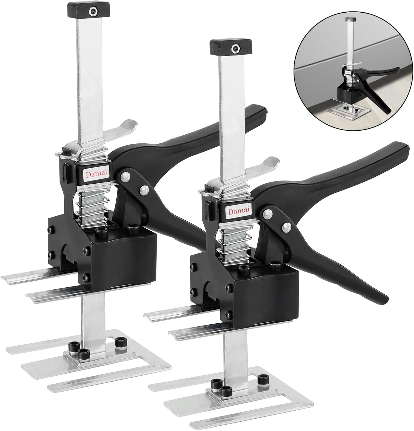 Generic Arm Lift Tool Jack, 2 PCS Labor Saving Arm, Drywall Lift, Furniture Labor-Saving Jacks, Cabinet Jacks For Installining Cabinets, Wall Tile Adjuster, Up To 330lb, Silver, Black Pack of 2