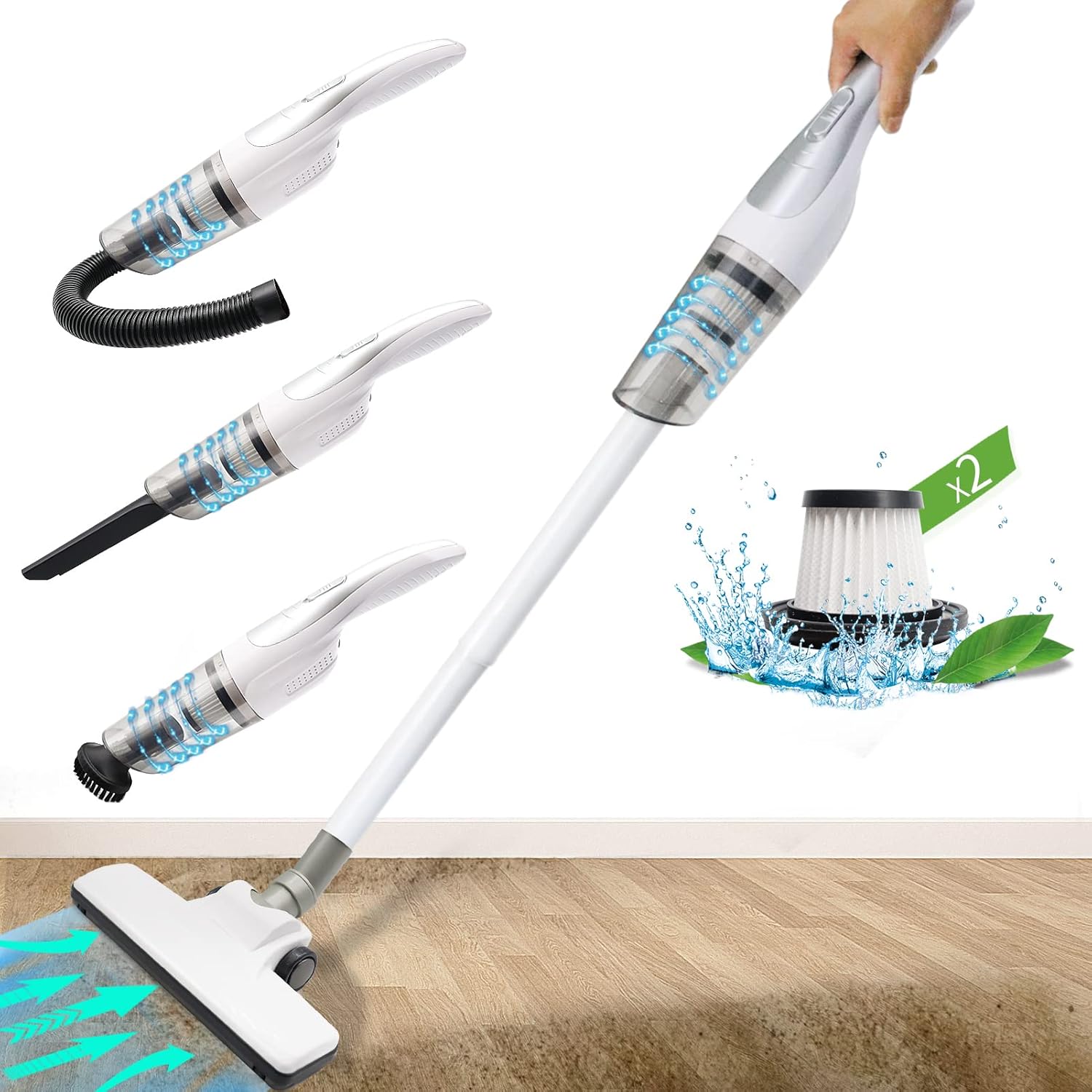 Cordless Vacuum Cleaner, Vaccumm-Cordless Stick Vacuum Cleaner, Small Lightweight Handheld Electric Vacuum Broom with Rechargeable Battery for Carpet, Pet Hair, Hardwood Floor Cleaning