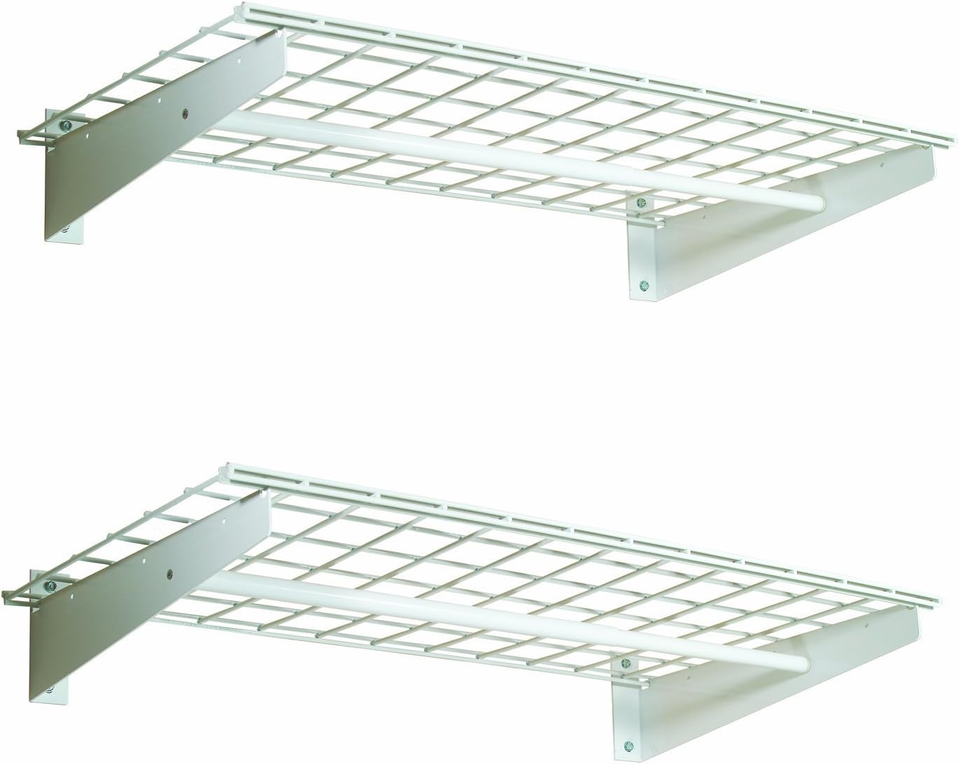 HyLoft 777 36-by-18-Inch Wall Shelf with Hanging Rod, 2-Pack Pack of 2