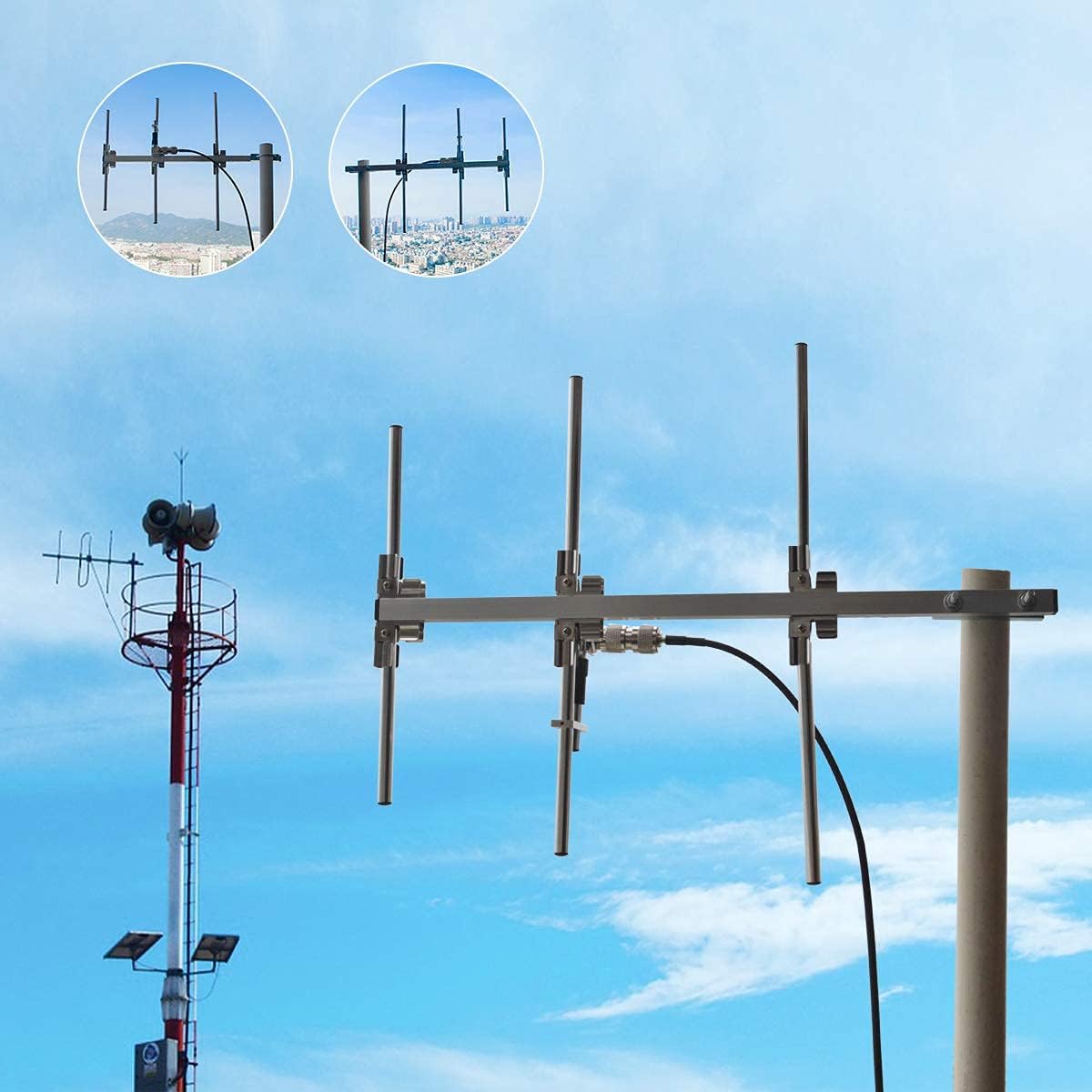 TWAYRDIO Foldable Ham Radio Yagi Antenna UHF 400-470Mhz Long Range 7dBi Signal Booster GMRS Directional Yagi for Repeater System,HT,Fm Scanner,433mhz Device Pack of 2