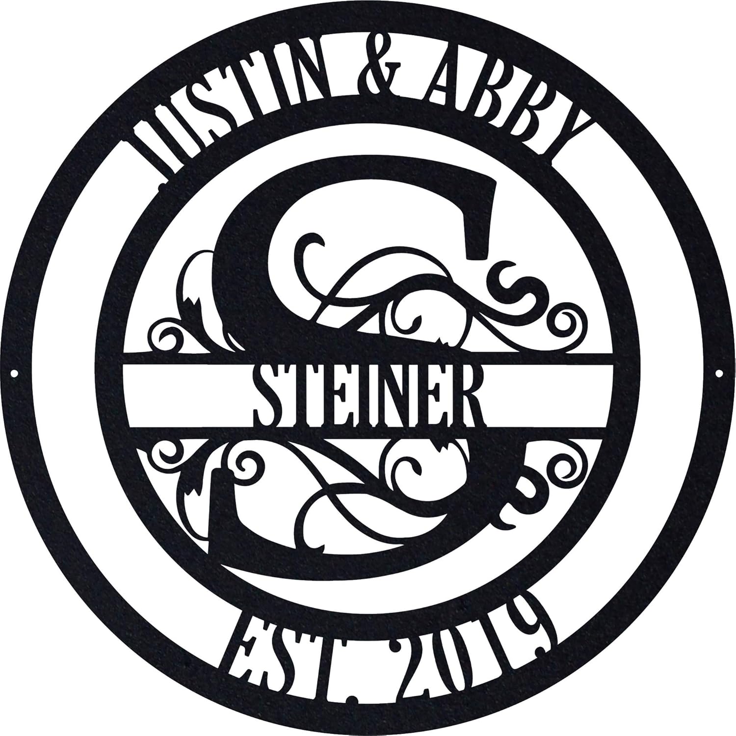 Badger Steel USA Wedding Wall Decor Metal Monogram/ 24